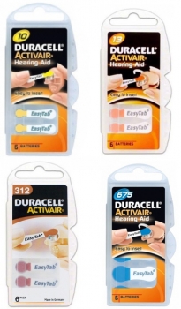 Duracell Activair Hörgerätebatterien mit Easytab