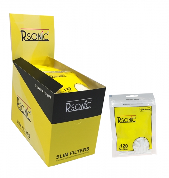 Rsonic Zigaretten Slim Filter 34x120er Beutel 6mm Zip-Verschluss