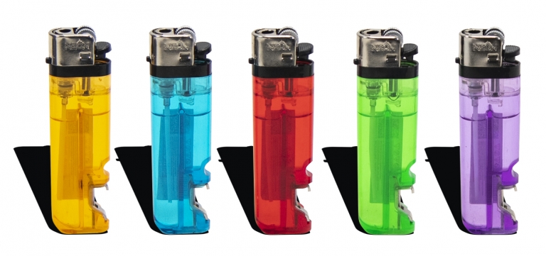 Neon Einweg-Reibrad Feuerzeug mit Flaschenöffner 4153