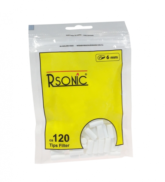 Rsonic Zigaretten Slim Filter 120er Beutel 6mm Zip-Verschluss
