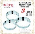 King 3tlg Hochwertigen Allzweck Edelstahl Tablett Serviertablett